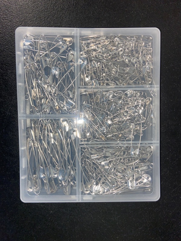 Photo 2 of Safety Pins Assorted, 340-Pack 5 Different Sizes Large Safety Pins Heavy Duty Safety Pin, Safety Pins for Clothes Pins, Small Safety Pins for Sewing, Jewelry Making, Sewing and Crafts Supplies