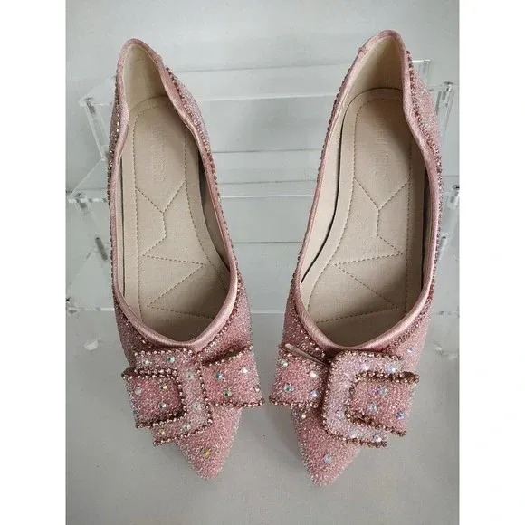 Photo 1 of Mei Ti Meng Pink Classy Blingy Pointed toe flats