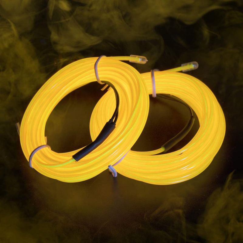 Photo 1 of USB EL Wire, 2 Modes Glowing Rope Light Wire, 49.2ft/10m (5mx2) Neon Flexible Strip Light for Parties, Halloween, Chrismas, DIY Decoration