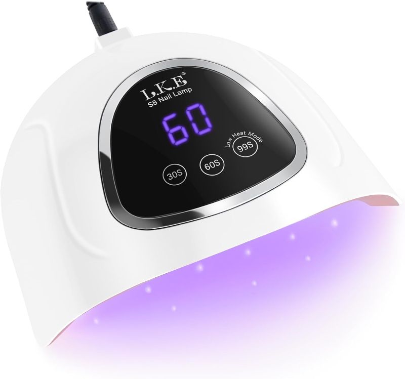 Photo 1 of UV LED Nail Lamp, LKE LED Nail Lamp 72W UV Light for Nails with 3 Timer Setting & LCD Touch Display Screen Nail Lamp Nail Dryer (White)