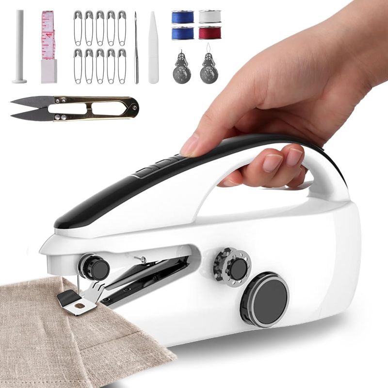 Photo 1 of Sewing Machine Kit, Mini Portable Handheld Sewing Machines for Beginners and Quick Stitching Home DIY Handmade Stitch