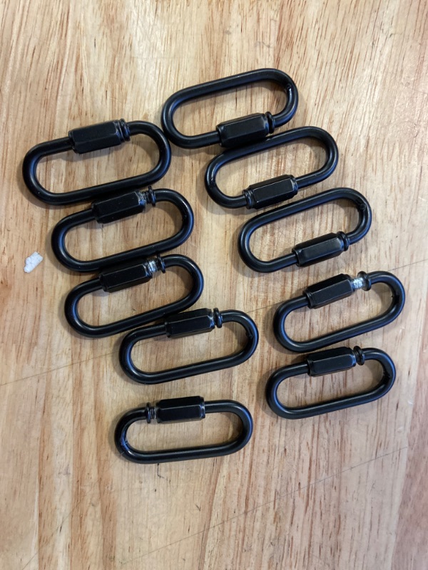 Photo 2 of CUFEAL 10- Pack Heavy Duty D Shape Chain Locking M4 4MM Chain Quick Link Connector (Black)