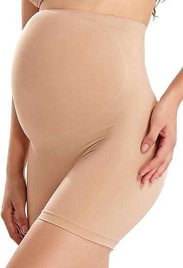 Photo 1 of ratlin Women's Seamless Maternity Shapewear for Dresses Pregnancy Shorts Panties High Waist Mid-Thigh Underwear