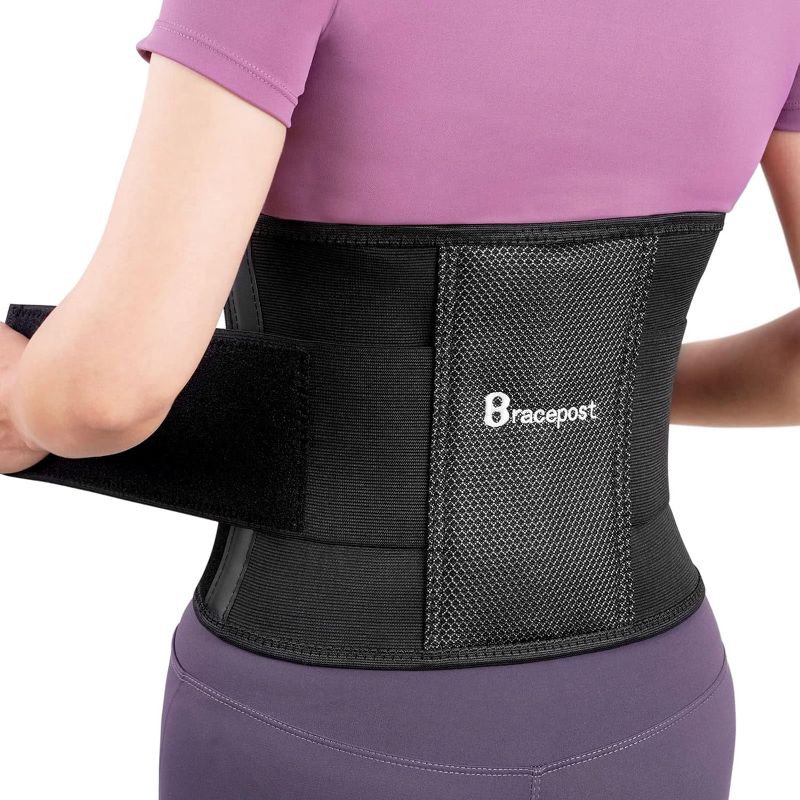 Photo 1 of Bracepost Back Brace for Women & Men Lower Back Pain Relief with Biomimetic Widened Aluminum Plate, Breathable and Adjustable Lumbar Support Belt for Herniated Disc, Sciatica