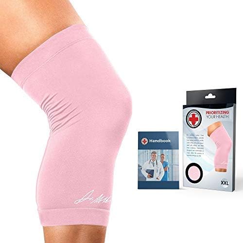 Photo 1 of Doctor Developed Ladies Pink Knee Brace/Knee Compression Sleeve/Knee Support for Women & Doctor Written Handbook -Guaranteed relief for Arthritis, Tendonitis, Injury support, & Running