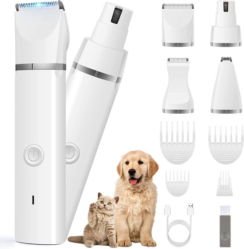 Photo 1 of Dog Clippers Grooming Kit Hair Clipper-Low Noise Paw Trimmer- Rechargeable - Cordless Quiet Nail Grinder Shaver for Cats and Other Pets