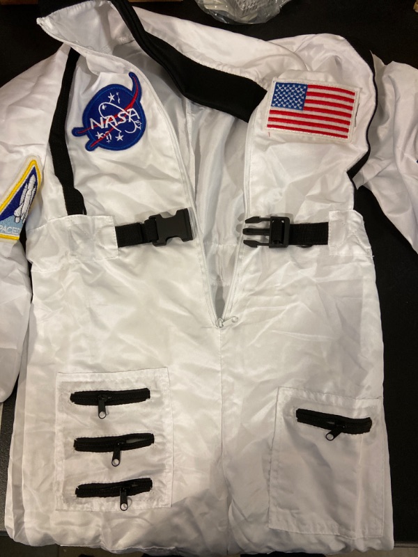 Photo 1 of Kids Astronaut Costume Space Suit Onesie with Embroidered Patches And Pockets + helmet