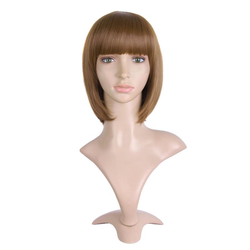 Photo 1 of Miscellaneous Bundle: MapofBeauty 12 Inch/30cm Fashion Lady Short Straight Flat Bangs Bob Wig (Light Brown) + Updated 2023 Nano Foot Scrubber Callus Remover, Foot Care Pedicure Tool, fotwen Foot File with Nano-Level Grinding Points, Great for Dead Skin Re