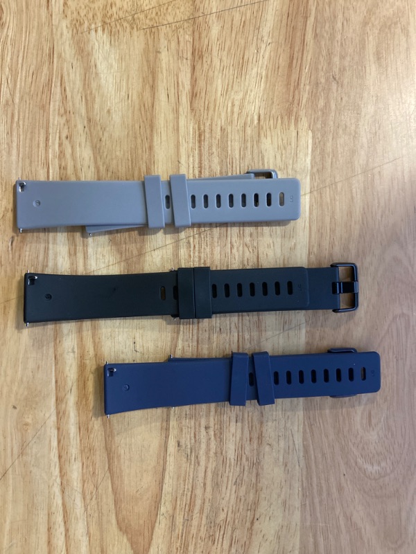 Photo 2 of 3 Pack Silicone Watch Bands, Slim Watch Straps with Quick Release, 16mm 17mm 18mm 20mm 22mm for Choice