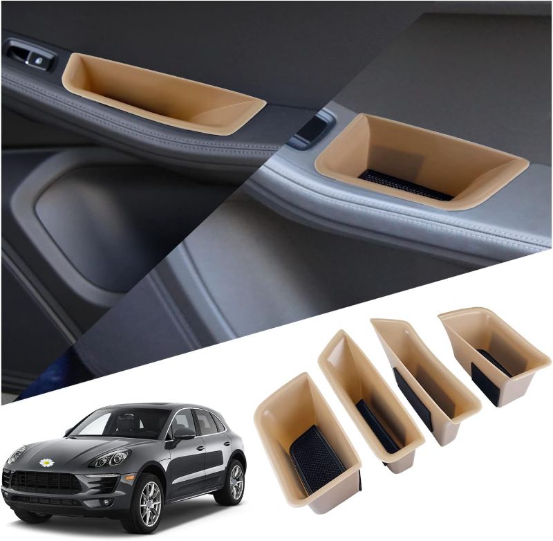 Photo 1 of Porsche Macan Door Storage Box 2015-2024 Porsche Macan Door Tray Organizer Secondary Storage Box Compatible with 2015-2021 2022 2023 2024 Porsche Macan S/T/GTS(4 Packs)