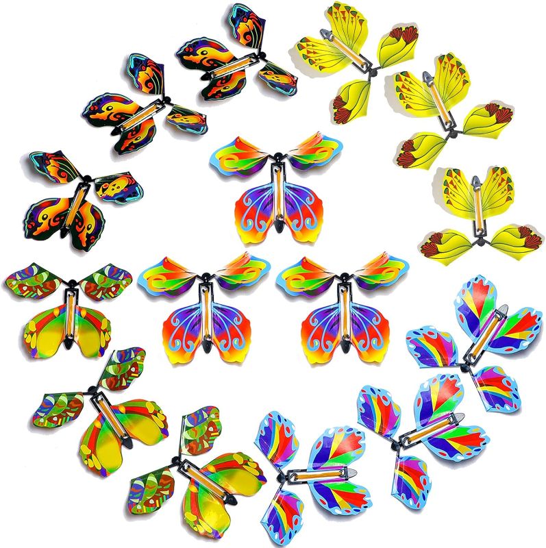 Photo 1 of Miscellaneous Bundle: 1 Set Stainless Steel Dog Bone Shaped Cookie Cutter Mousse Cake Biscuit Mold Baking Kitchen Pastry Tools, 5 Sizes + 15 Pieces Magic Flying Butterfly Flying Fairy Toys Rubber Band Powered Butterfly Wind up Butterfly Toy for Christmas 