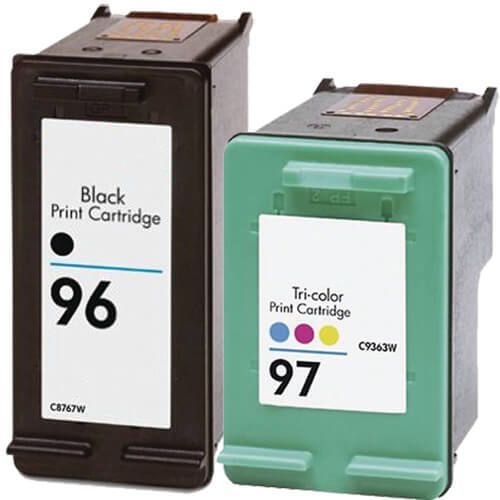 Photo 1 of Replacement HP Printer Ink 96 97 Cartridges 2-Pack - 2 x 96 Black and 2 x 97 Tri-color