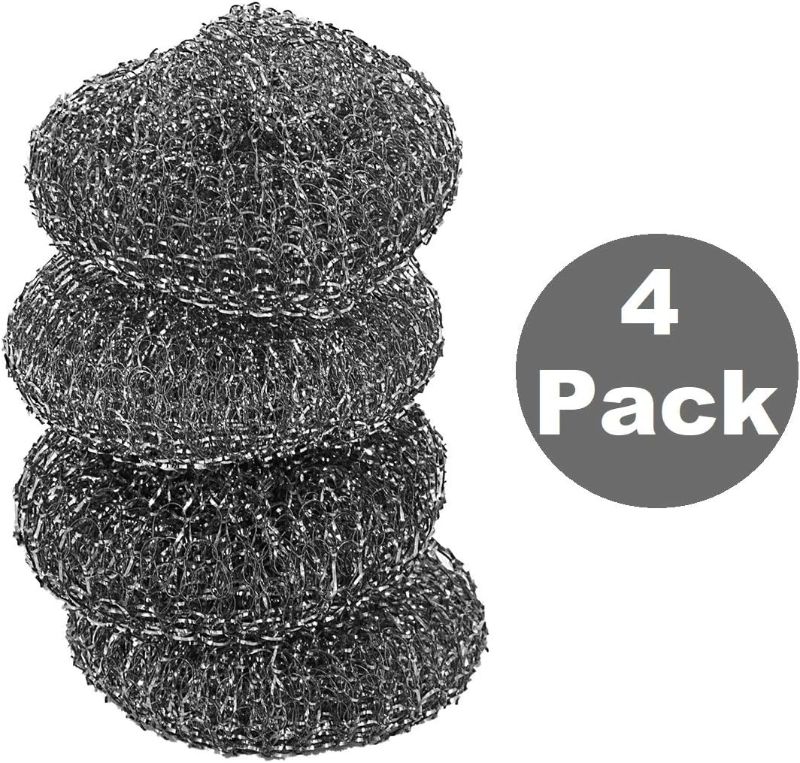Photo 1 of 3 Packs Pine-Sol Heavy-Duty Stainless Steel Scrubbers | Won’t Rust or Splinter | Scrub Sponges for Cast Iron, Oven Racks, Grills, 4 Pack
