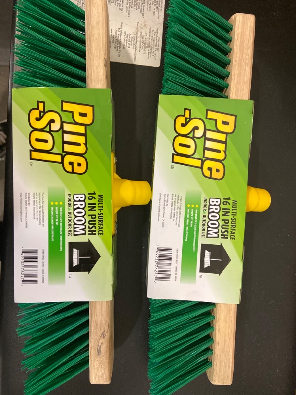 Photo 2 of 2 Pack Pine-Sol Multi-Purpose 16-inch Push Broom Head Only