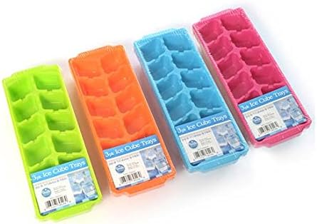 Photo 1 of 3 Pack Plastic Ice Cube Tray, Assorted Colors (9 Trays)