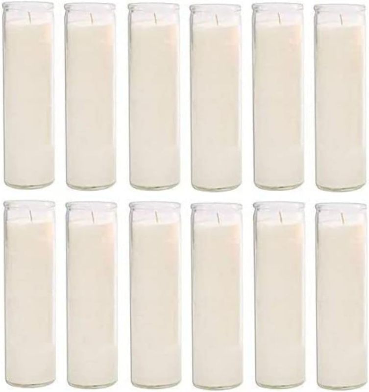 Photo 1 of Glass Assorted Religious Candle, White, Jesus and Mary Case of 12 (1)