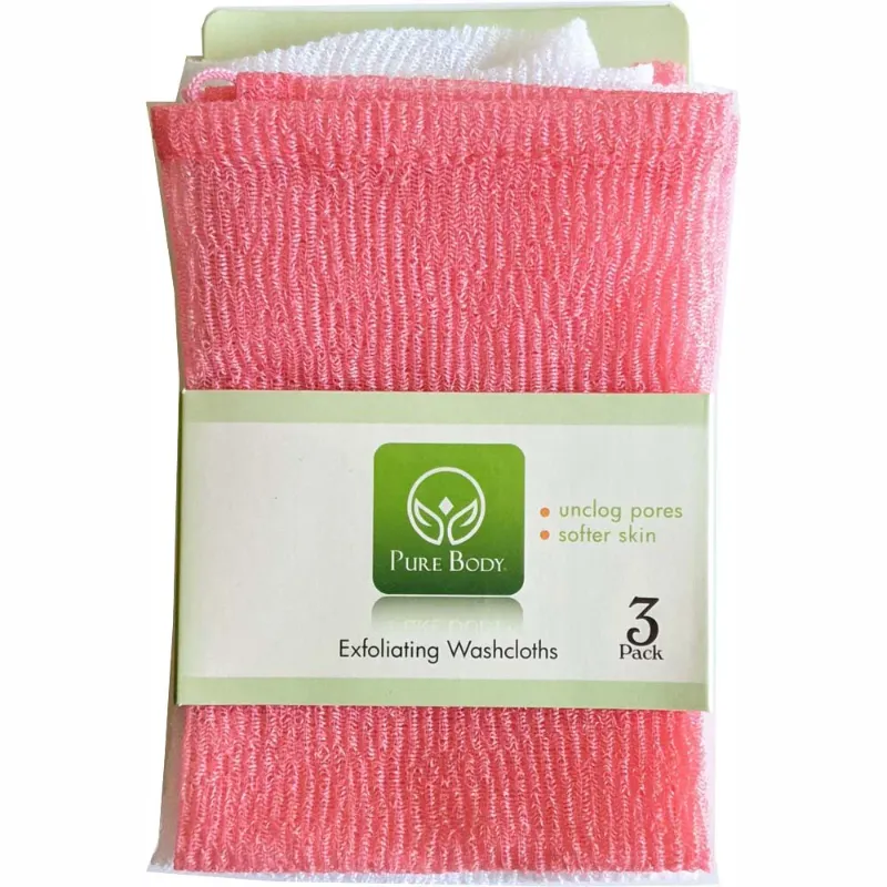 Photo 1 of 2 Packs Pure Body Exfoliating Washcloths 3 Count