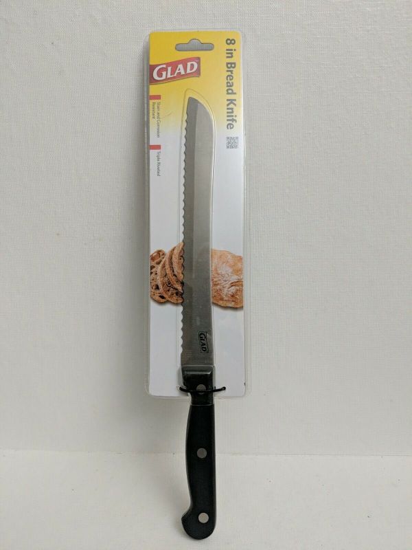 Photo 2 of Miscellaneous Bundle: (2) Glad Bread Knife Serrated 8" Blade + GLAD Cake Turner + GLAD Stainless Steel Mesh Strainer 6.5 inches Steel + GLAD Ice Cream Scoop Grey + 4 Piece Measuring Spoons