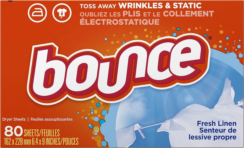 Photo 1 of Bounce Fabric Softener Dryer Sheets, Fresh Linen, 80 Count (Pack of 3)