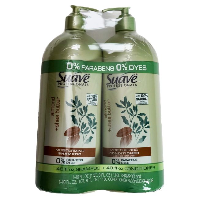 Photo 1 of Suave Professionals Almond Shea Butter Shampoo and Conditioner, 40 FL OZ