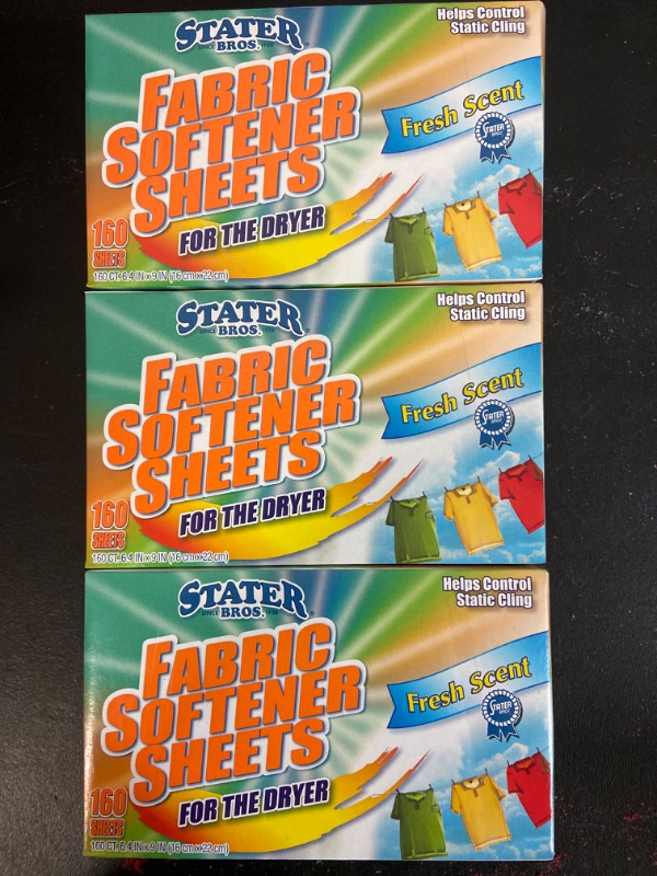 Photo 1 of 3 Pack Stater bros Fabric Softener Sheets (160 count)