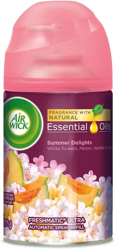 Photo 1 of Air Wick Life Scents Automatic Air Freshener Spray, Summer Delights with White Flowers, Melon & Vanilla Scent, 6.17 oz (Pack of 3)