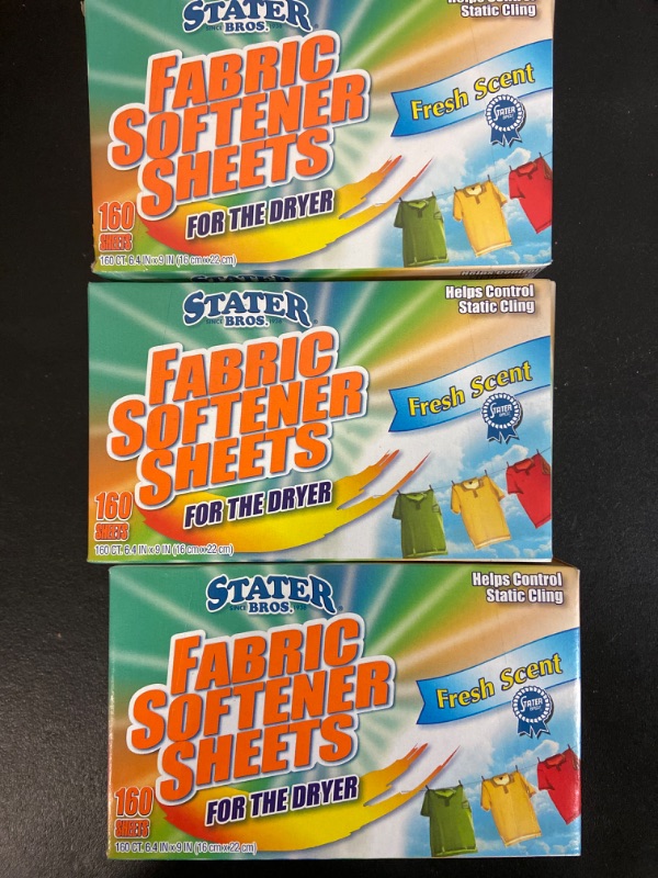 Photo 2 of Stater Bros Fabric Softener sheets 480 count 