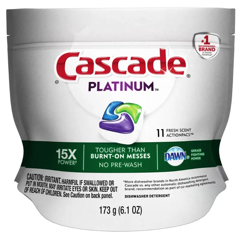 Photo 1 of 2 Packs Cascade Platinum Dishwasher Detergent ActionPacs, Fresh, 37 Count