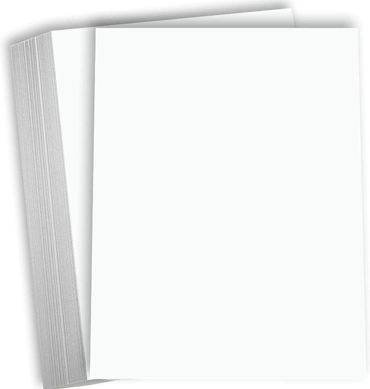 Photo 1 of Hamilco White Cardstock Thick Paper 8 1/2 x 11" Heavy Weight 120 lb Cover Card Stock - 50 Pack