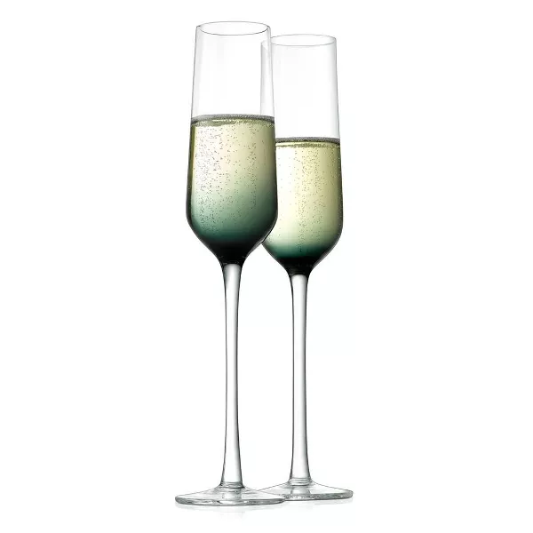Photo 1 of Bella Vino Hand Blown Crystal Champagne Flutes - Bella Vino Standard Champagne Glasses Made from Premium Crystal Glass, Great Gift, 10.5", Clear, 7 Oz, Set of 2