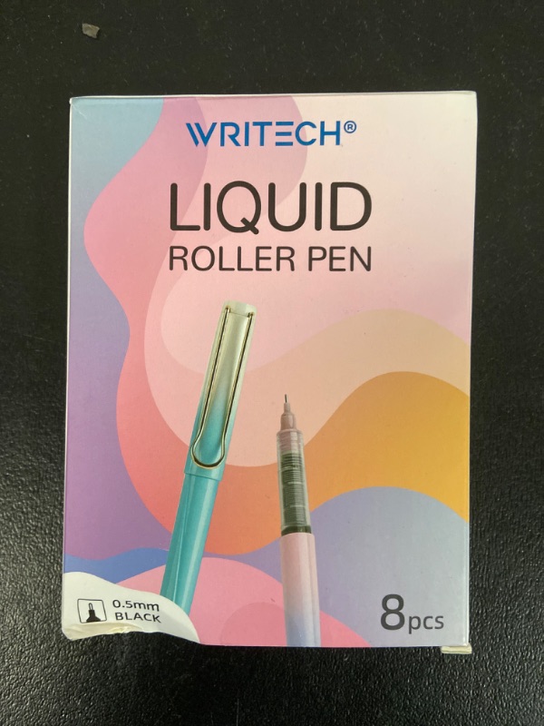 Photo 2 of WRITECH Liquid Ink Rollerball Pens: 0.5mm Black Pens Quick Dry No Bleed Roller Pens Pack of 8(Gradient)