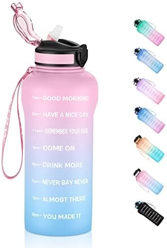 Photo 2 of Miscellaneous Bundle: Blue Light Glasses for Women Men, 5 Pack Square Nerd Fake Glasses Computer Reading Eyeglasses Anti Eyestrain/UV + ETDW Motivational Half Gallon Water Bottle with Time Markers [Tritan BPA Free], 64oz Sports Water Bottle with Straw, Le