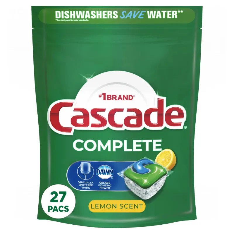 Photo 1 of Cascade Complete ActionPacs Dishwasher Detergent, Lemon Scent, 23 Count