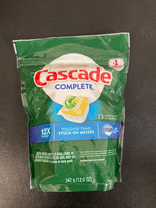 Photo 2 of Cascade Complete ActionPacs Dishwasher Detergent, Lemon Scent, 23 Count