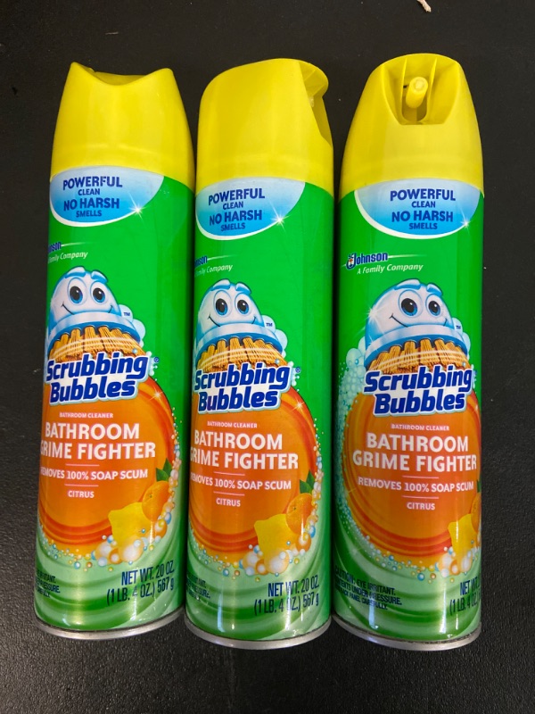 Photo 2 of 3 Pack Scrubbing Bubbles Bathroom Grime Fighter Aerosol, Citrus, 20 oz