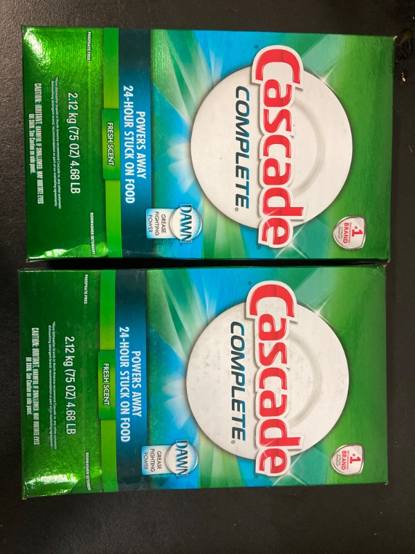 Photo 2 of Cascade Complete Powder All-in-1 Dishwasher Detergent - 75 oz - Fresh - 2 pk