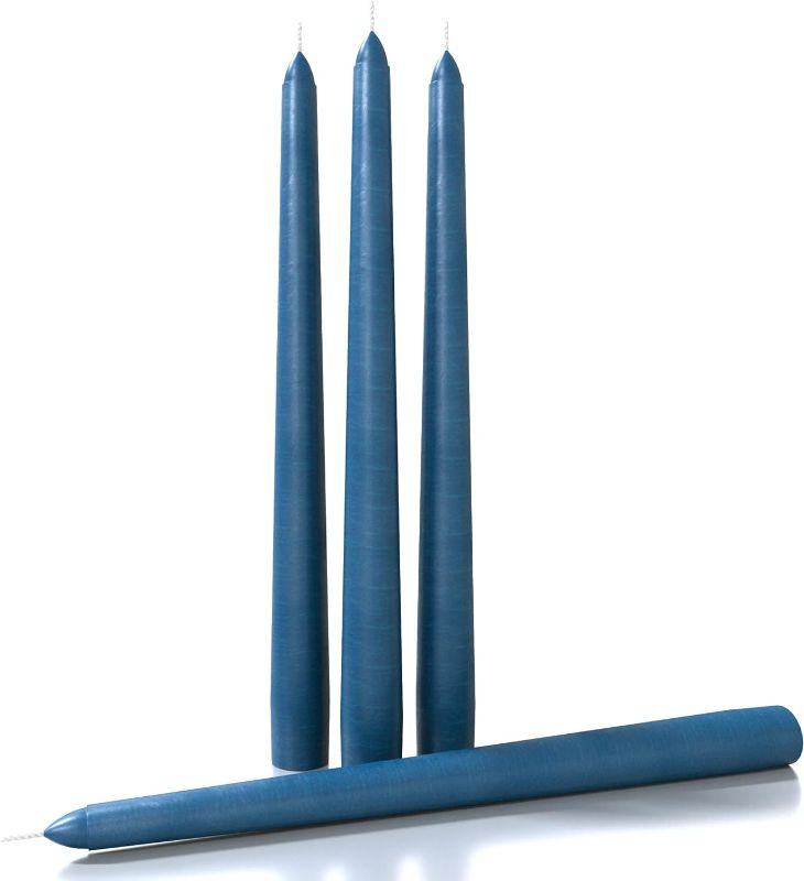 Photo 1 of 5 Packs 10 inch Taper Candles Set of 4 - Dripless Taper Candles and Unscented Candlesticks - Perfect as Dinner Candles and Christmas Candles - Dark Blue Candles