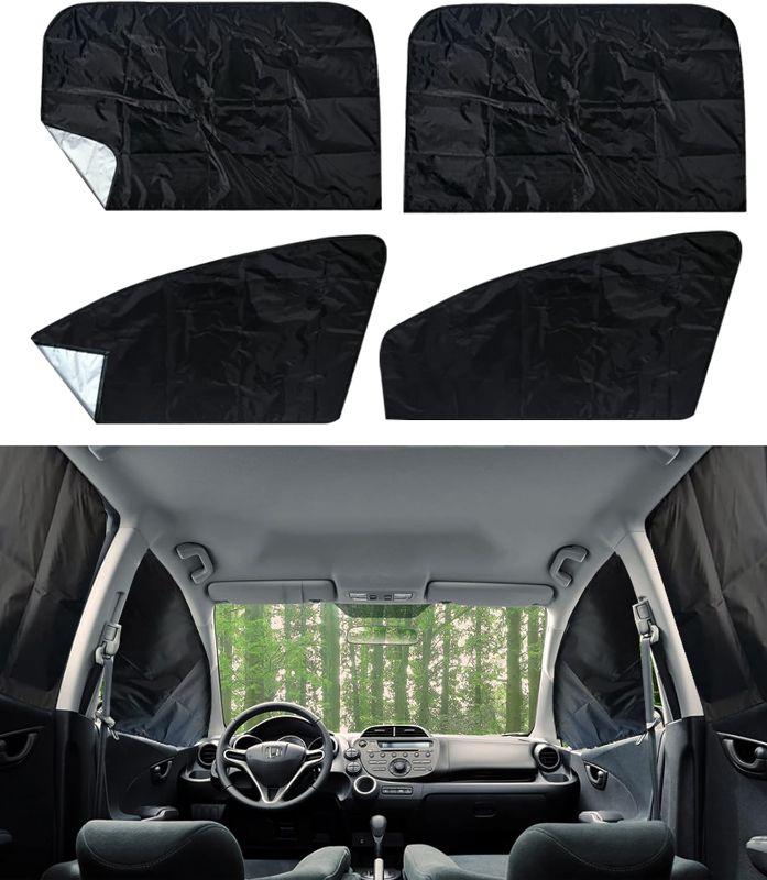 Photo 1 of Zlirfy 4 Pack Car Side Window Sunshades Set,Car Window Sun Shades Covers,Magnetic Automotive Window Sunshades Privacy Car Sun Shade,Car Window Shade for Baby Used to Protect from Sunlight
