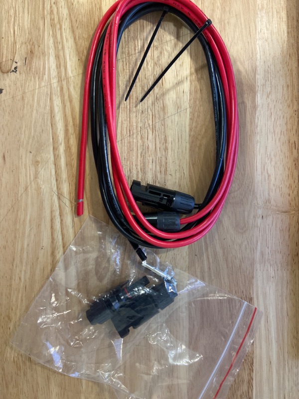 Photo 2 of 10AWG Solar Extension Cable Wire,Solar Panel Adaptor Cable with Male and Female Weatherproof Connector (10 Ft)