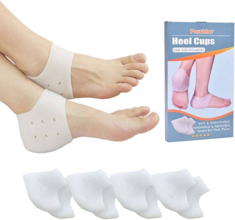 Photo 1 of Heel Cups, Plantar Fasciitis Inserts, Heel Pads Cushion (8pcs) Great for Heel Pain, Heal Dry Cracked Heels, Achilles Tendinitis, for Men & Women. (Gel Heel Cups?4 Pairs)