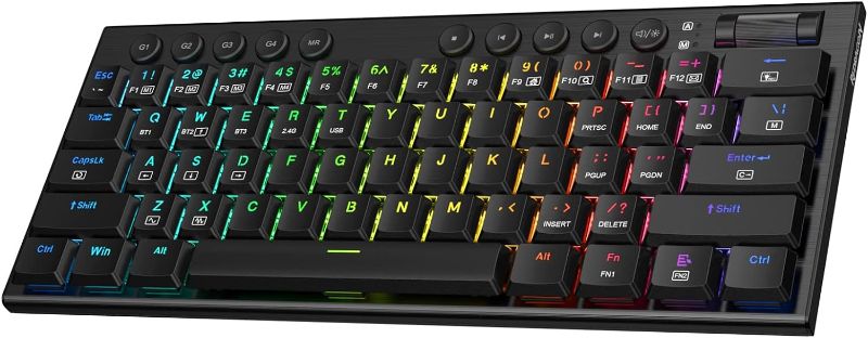 Photo 1 of Redragon K632 PRO 60% Wireless RGB Mechanical Keyboard, BT/2.4Ghz/Wired Tri-Mode Ultra-Thin Low Profile Gaming Keyboard w/No-Lag Connection, Dedicated Media Control & Linear Red Switch