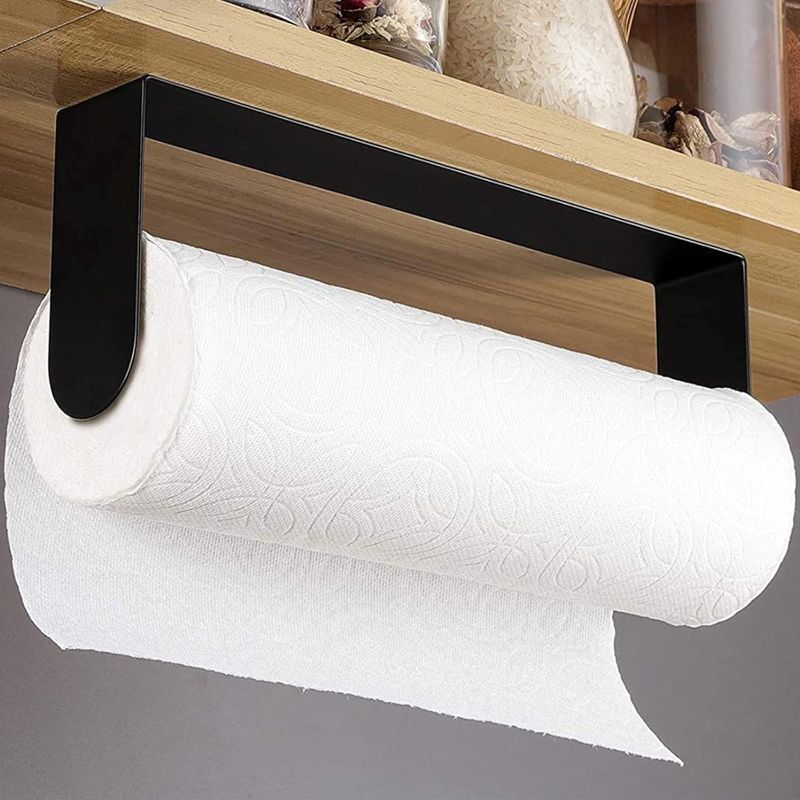 Photo 1 of YIGII Black Paper Towel Holder Wall Mount - Under Cabinet Self Adhesive Paper Towel Rack for Kitchen, SUS-304 Stainless Steel