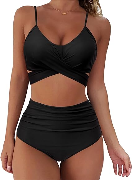 Photo 1 of SUUKSESS Women Wrap Bikini Set Push Up High Waisted 2 Piece Swimsuits