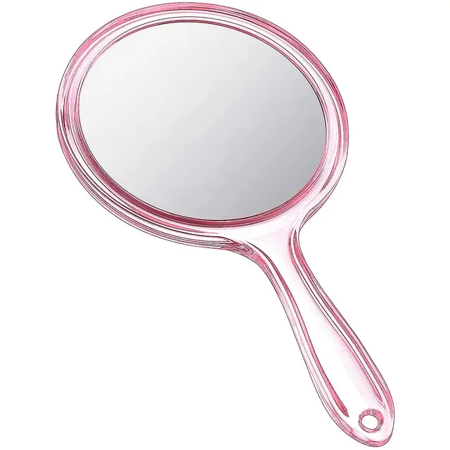 Photo 2 of Miscellaneous Bundle: Hand Mirror Double-Sided Handheld Mirror 1X/ 2X Magnifying Mirror with Handle Transparent Hand Mirror Rounded Shape Makeup Mirror + 3D Memory Foam Sleep Eye Mask And Earplug, Soft Eye Patches Comfort Face Sleeping Mask Eyeshade Breat