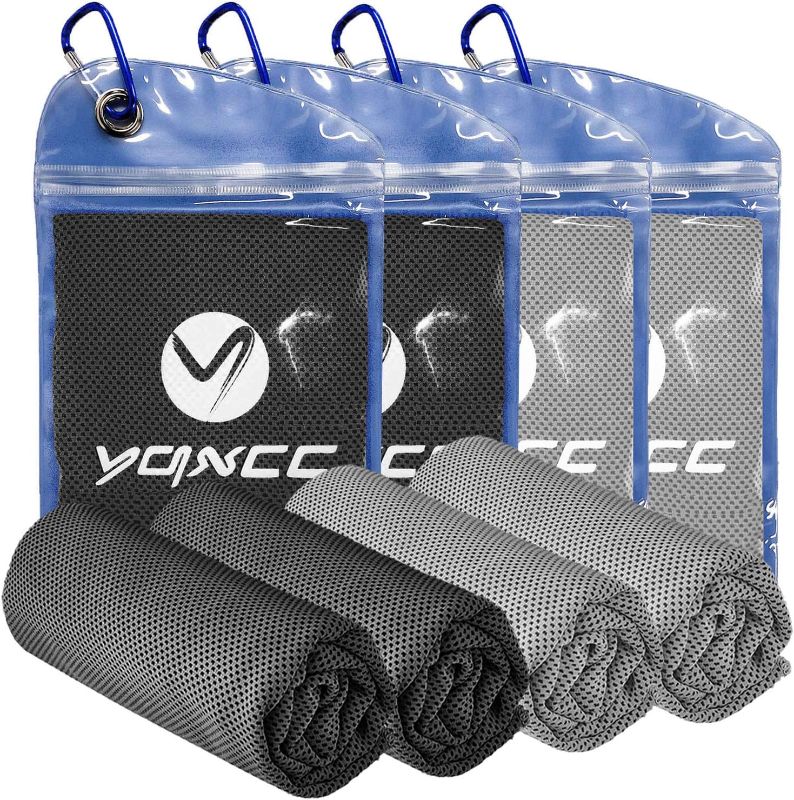 Photo 1 of YQXCC 4 Pack Cooling Towel (40"x12") for Neck, Microfiber Ice Soft Breathable Chilly Cold Towel for Yoga, Golf, Gym, Camping, Running, Workout & More Activities