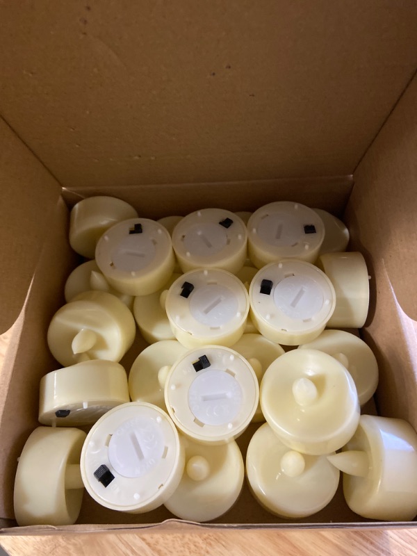 Photo 2 of YOJACIKI Flameless Candles, 50-Pack LED Tea Lights Candles, Battery Operated Candles Flickering, Last 200+ Hrs Fake Tealight Candles,Votive Candles for Halloween Christmas Weddings D 1.5”x H 1.25”