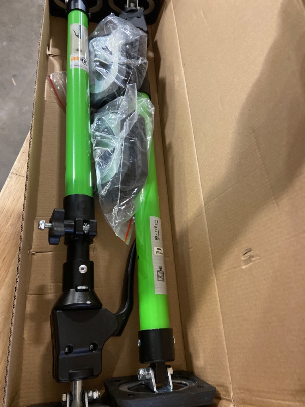 Photo 2 of XINQIAO Third Hand Tool 3rd Hand Support System, Premium Steel Support Rod with 154 LB Capacity for Cabinet Jack, Drywall Jack& Cargo Bars, 23.6 in- 45.3 in Long, 2 PC, Green 23.6"-45.3" 2PC Green