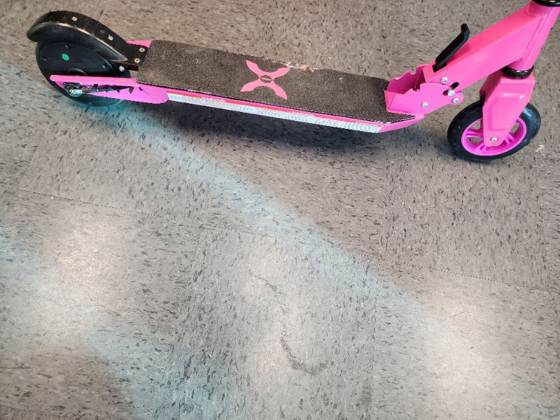 Photo 5 of Hover-1 Flare Electric Scooter | 8MPH, 3M Range, 6HR Charge, Speed-Battery Indicator, 6 Inch Front & 5.5 Inch Back Solid Tires, 132 LB Max Weight, Cert. & Tested - Safe for Kids Pink
