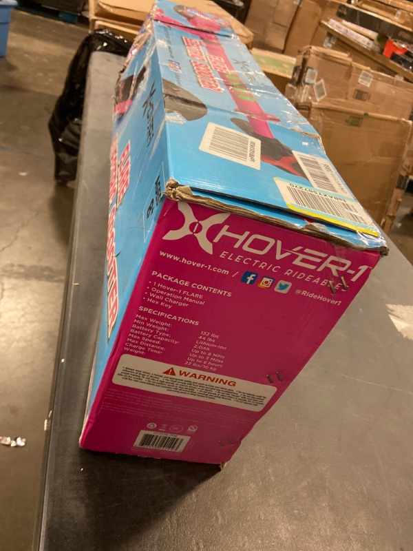 Photo 12 of Hover-1 Flare Electric Scooter | 8MPH, 3M Range, 6HR Charge, Speed-Battery Indicator, 6 Inch Front & 5.5 Inch Back Solid Tires, 132 LB Max Weight, Cert. & Tested - Safe for Kids Pink