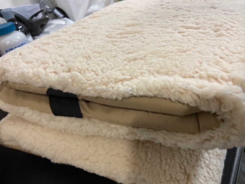 Photo 2 of K&H Pet Products Original Dog Cot Microfleece Pad for Outdoor Raised Dog Bed, Portable Dog Cot Pad, Washable Dog Bed (Cot Sold Separately) - Tan Fleece Medium 32 X 25 Inches